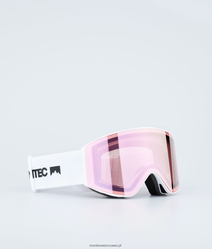 gogle narciarskie zakres 2021 biało-różowe szafirowe lustro Montec F4B4Z8153